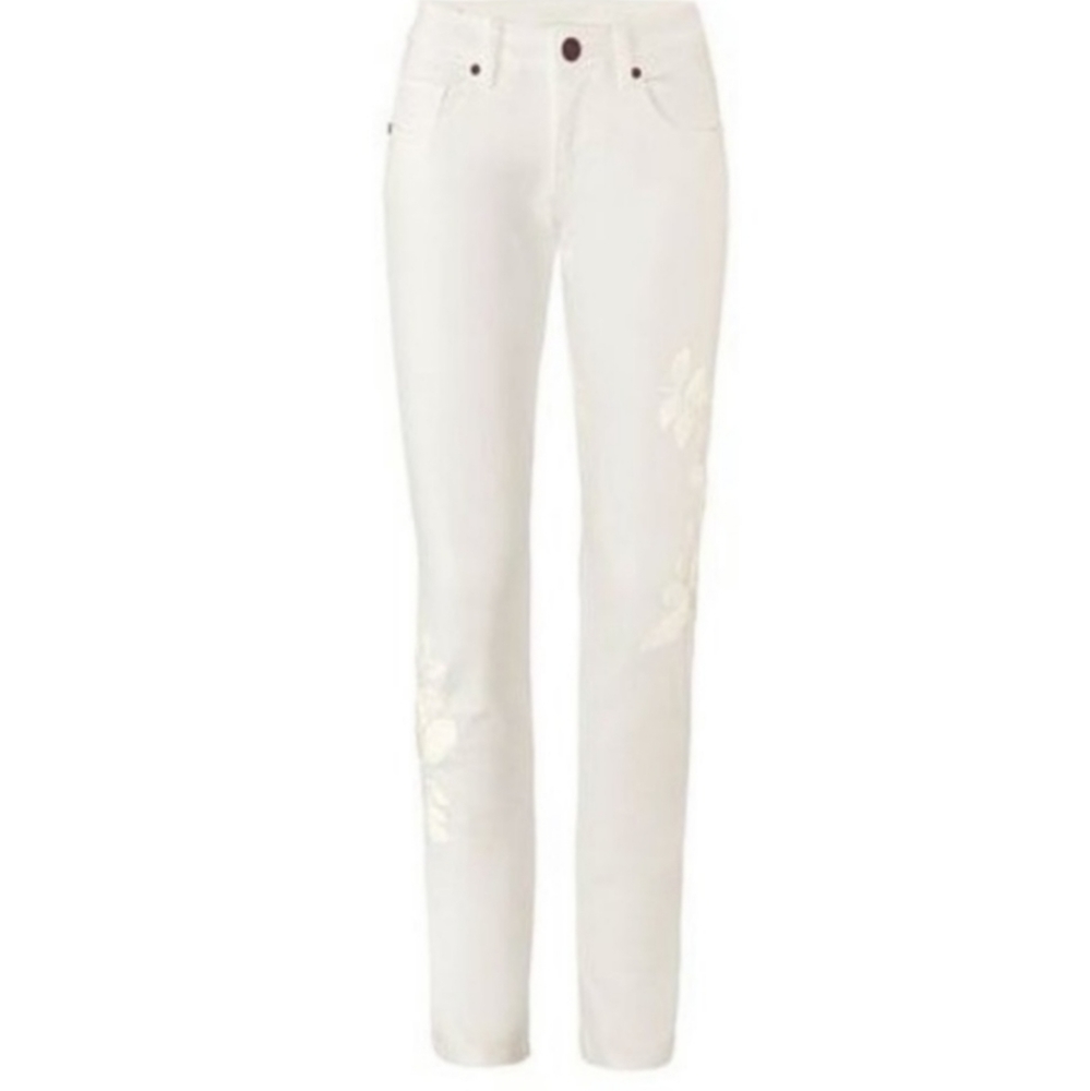 ❤ NWT! CABI EMBROIDERED SLIM BOYFRIEND JEANS, 0 (25) - Picture 4 of 11
